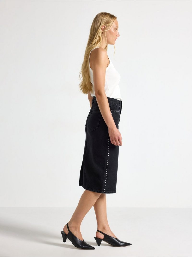Denim skirt with studs - 3012687-141
