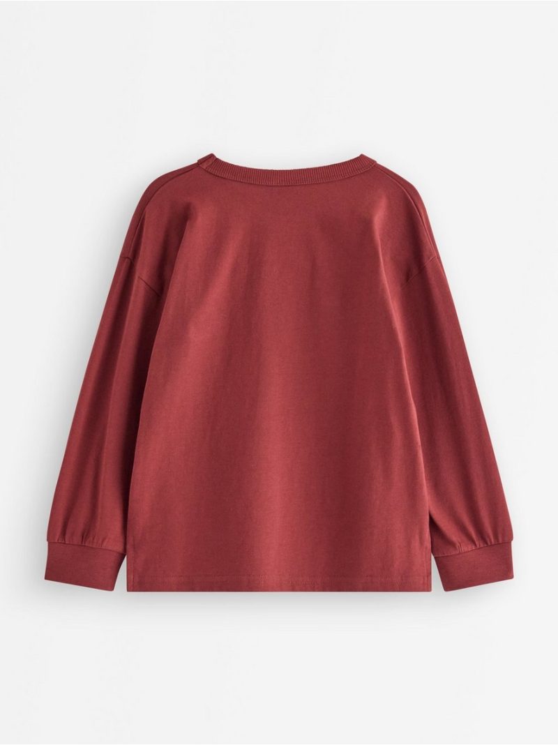 Long-sleeved top with terry applique - 3012703-7936
