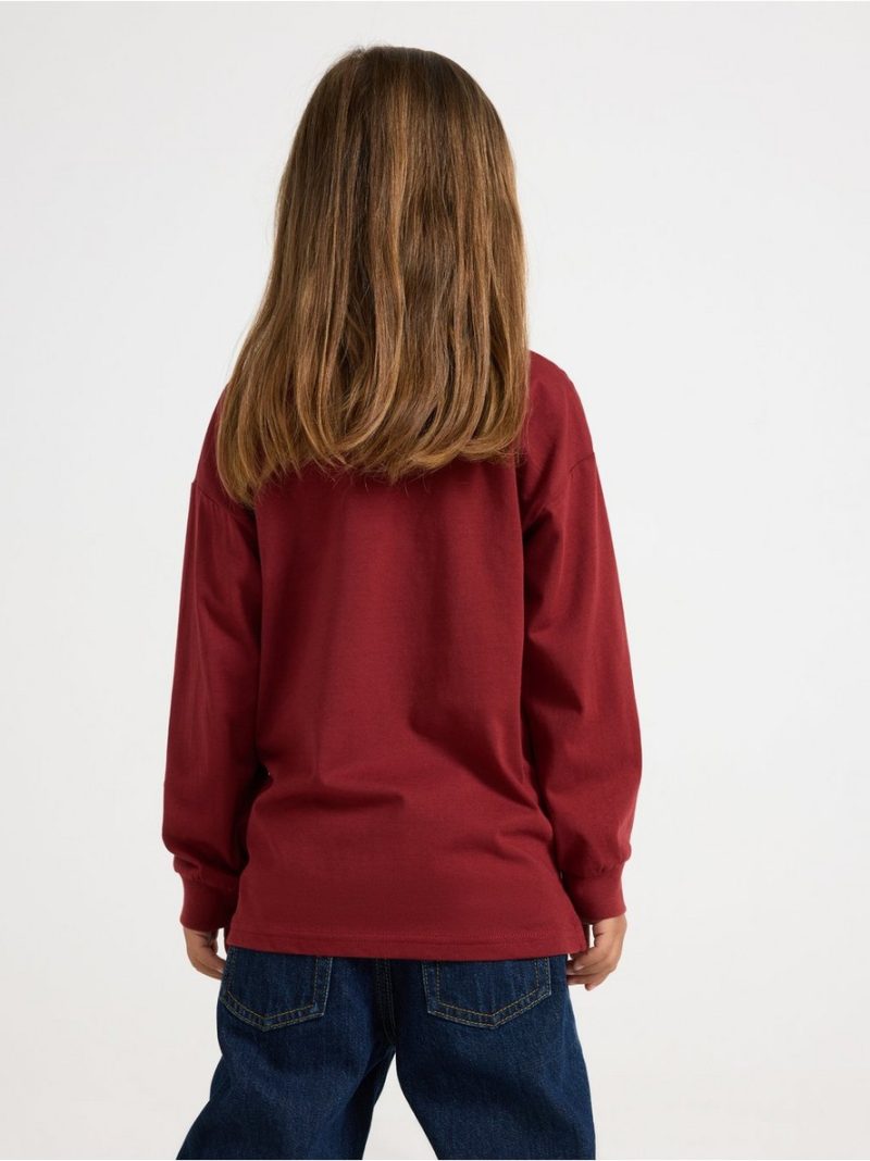 Long-sleeved top with terry applique - 3012703-7936