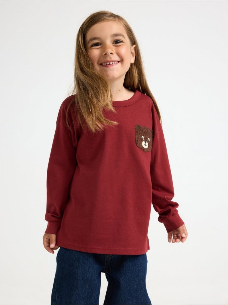 - Long-sleeved top with terry applique Long-sleeved top with terry applique - 3012703-7936