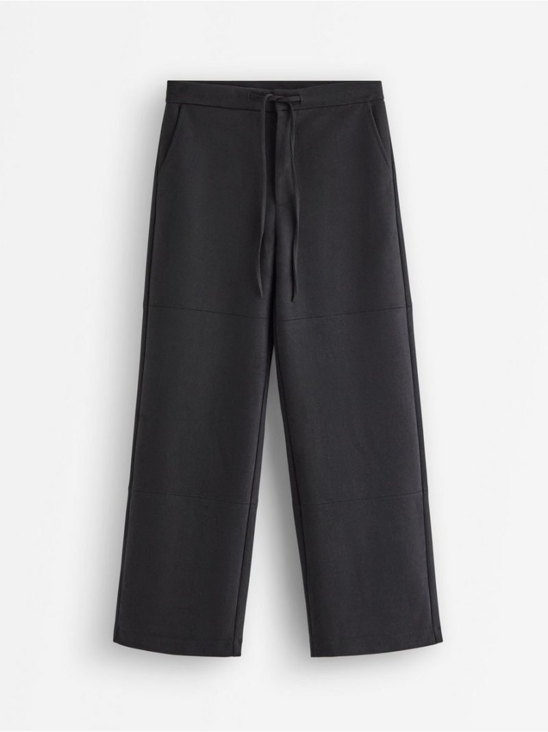 Straight trousers in imitation suede - 3012837-80