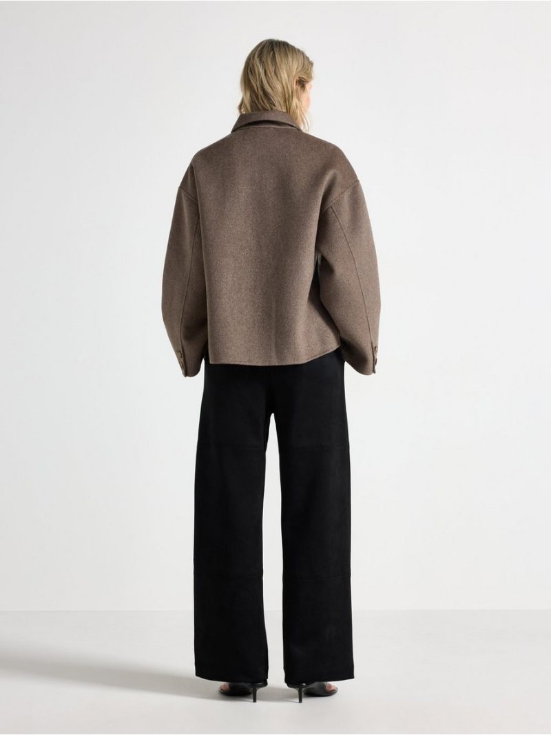 Straight trousers in imitation suede - 3012837-80