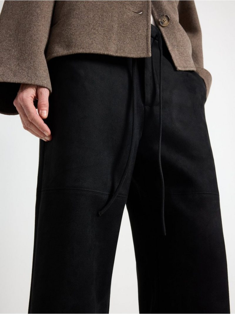 Straight trousers in imitation suede - 3012837-80