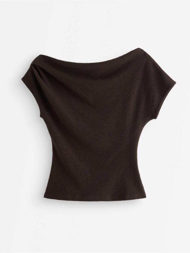Fine-knit top with short sleeves - 3012996-8117