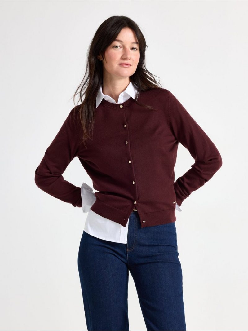 - Fine-knit cardigan Fine-knit cardigan - 3013169-9509
