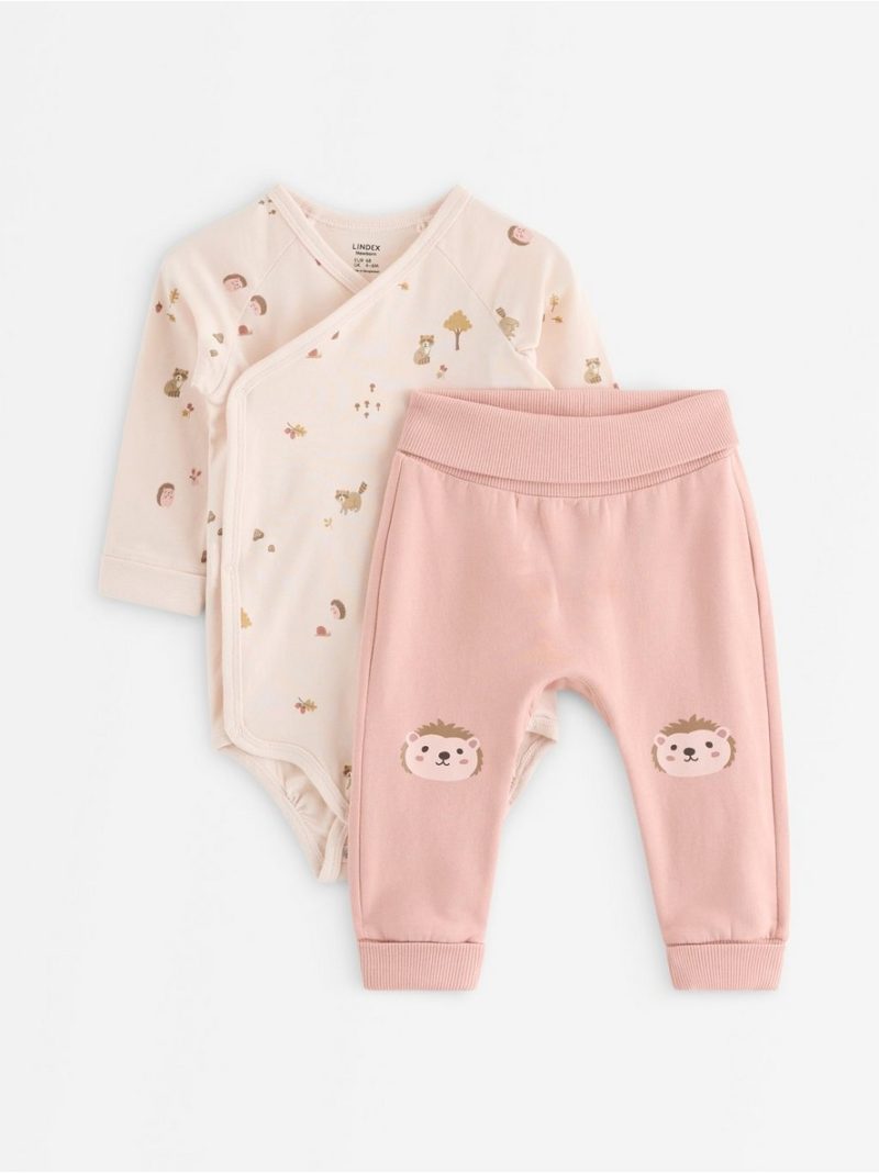 Set with wrap bodysuit and joggers - 3013313-8160