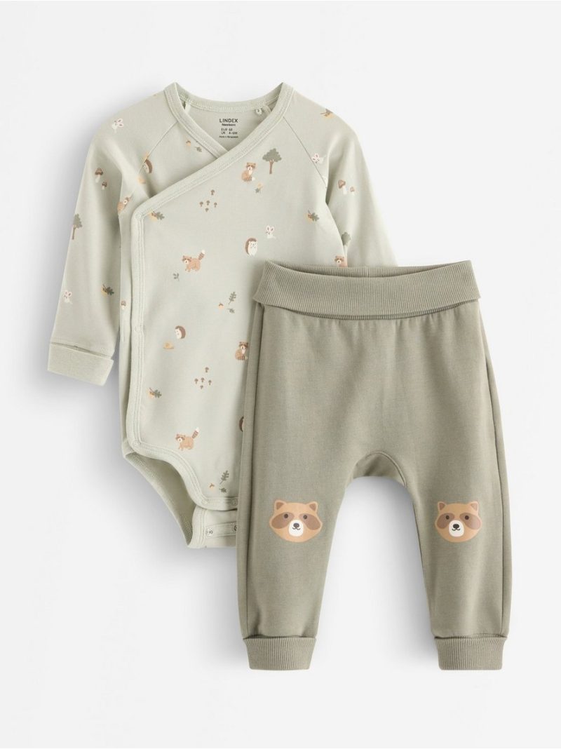 - Set with wrap bodysuit and joggers Set with wrap bodysuit and joggers - 3013313-8884