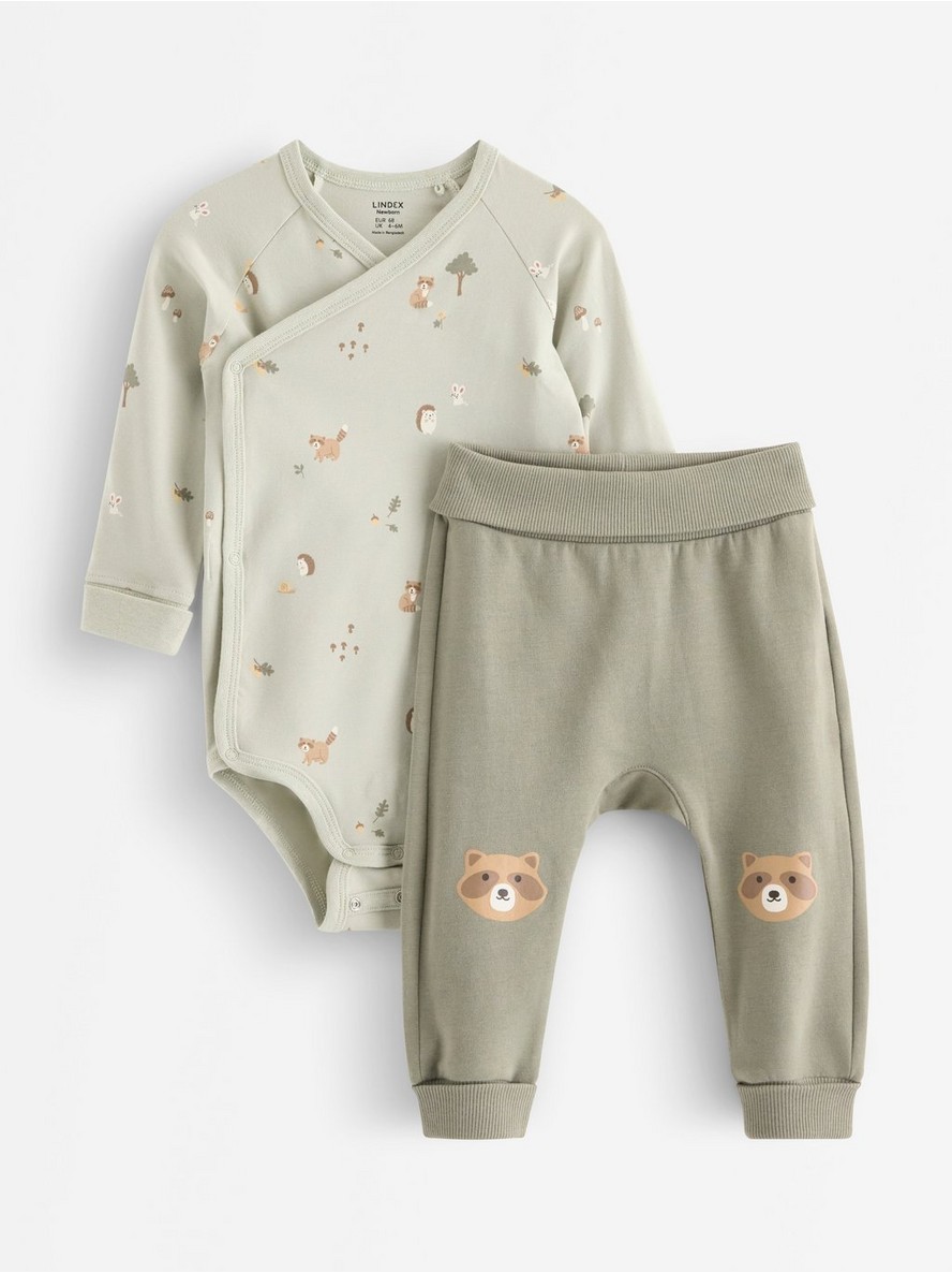 Set with wrap bodysuit and joggers - 3013313-8884