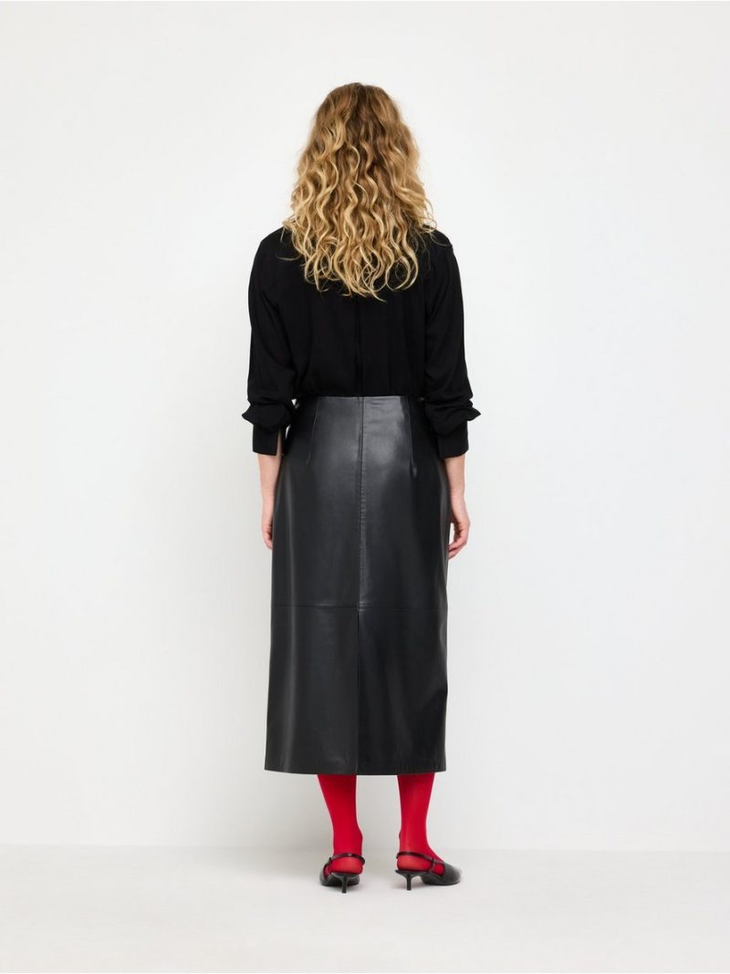 Midi skirt in imitation leather - 3013361-80