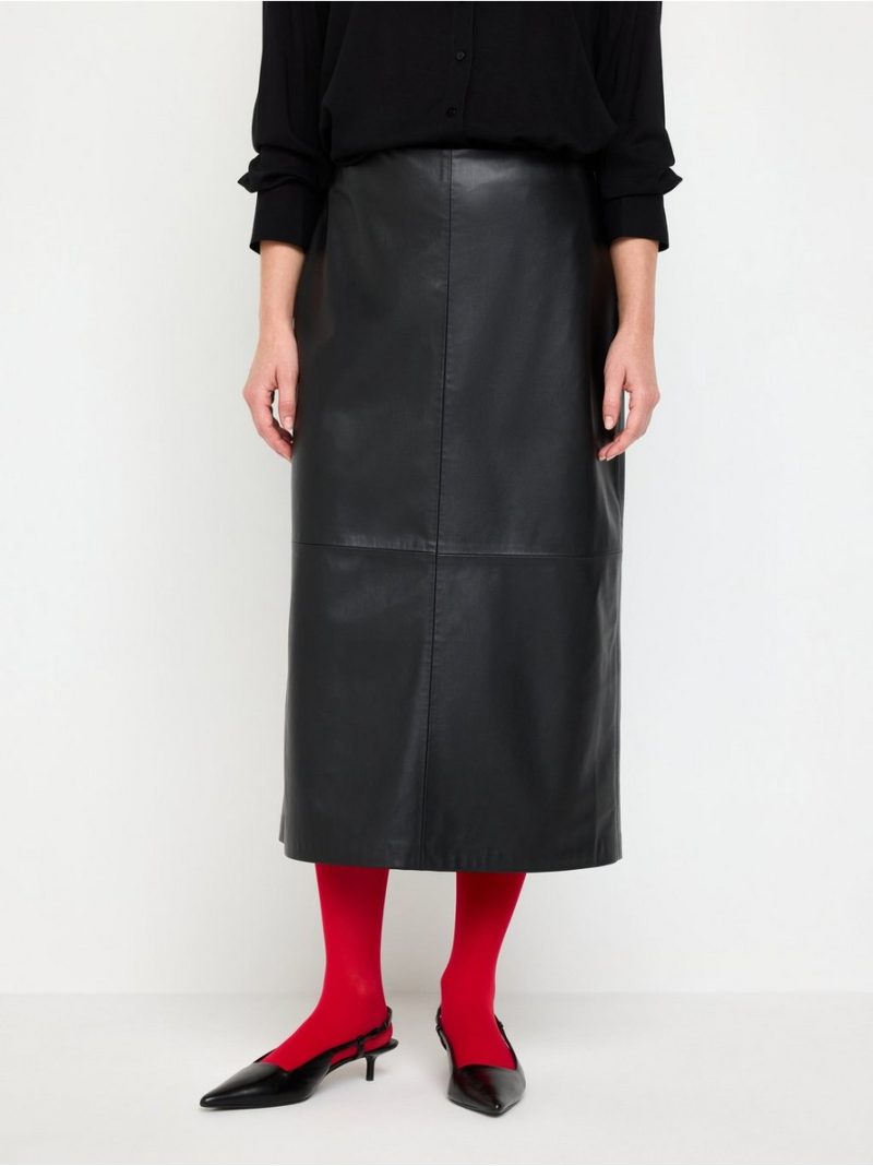 Midi skirt in imitation leather - 3013361-80