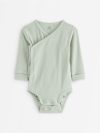 Ribbed wrap bodysuit - 3013370-8645