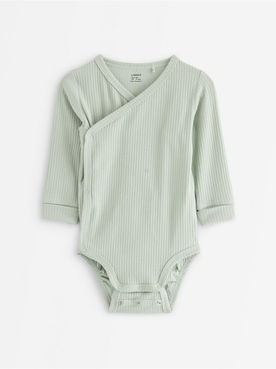 Ribbed wrap bodysuit - 3013370-8645