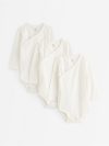 3-pack solid wrap bodysuits - 3013376-325