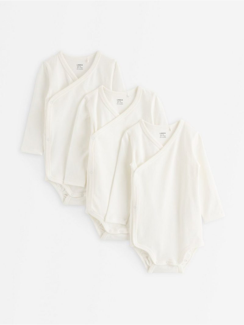 3-pack solid wrap bodysuits - 3013376-325