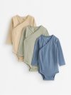3-pack solid wrap bodysuits - 3013376-4146
