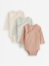 3-pack solid wrap bodysuits - 3013376-7541