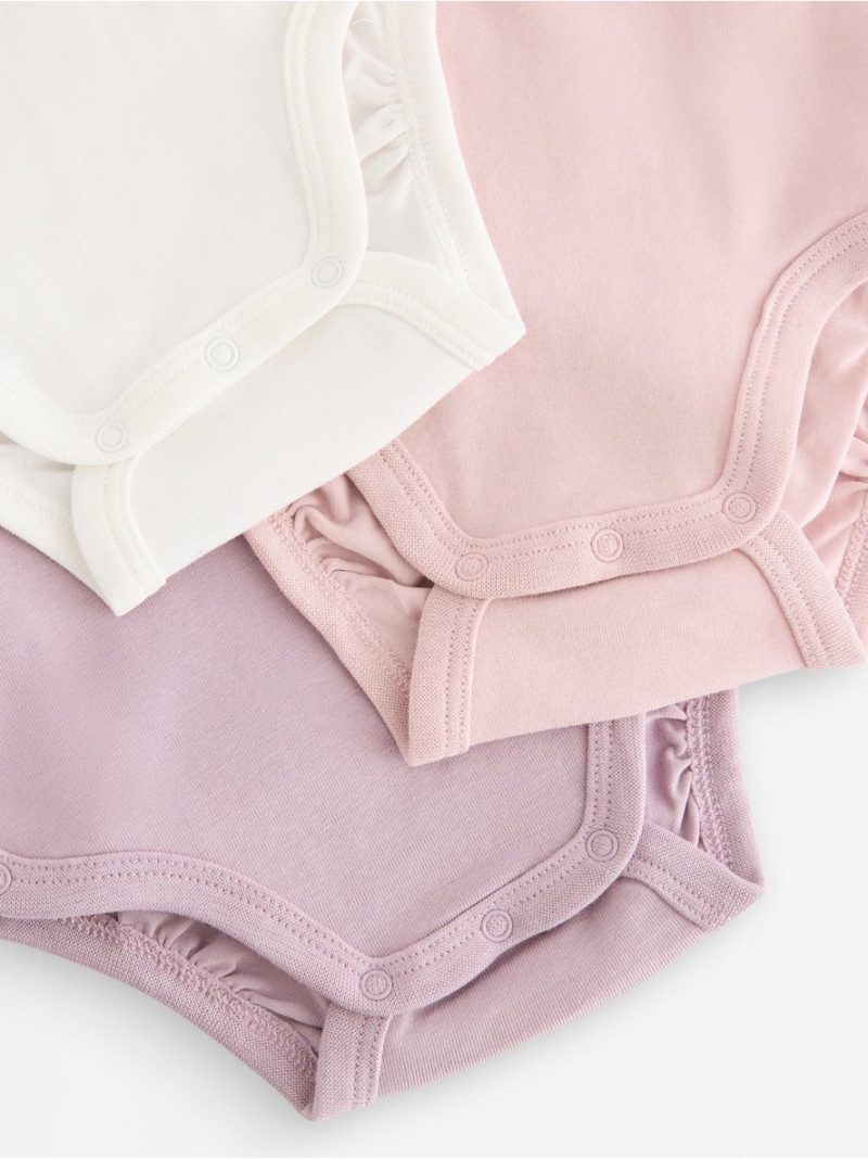 3-pack solid wrap bodysuits - 3013376-8121