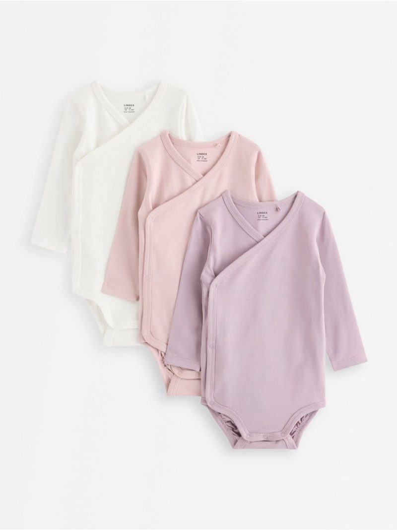 3-pack solid wrap bodysuits - 3013376-8121