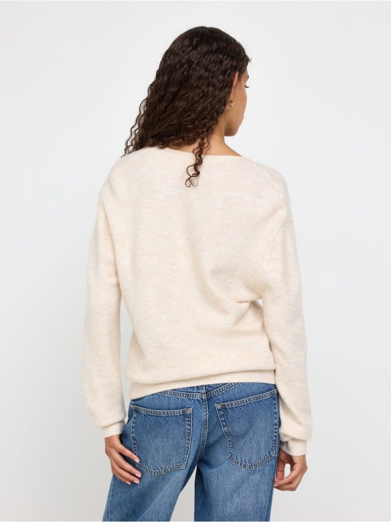 Fine-knit jumper with v-neck - 3013450-2659