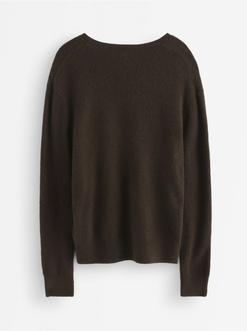 Fine-knit jumper with v-neck - 3013450-7024