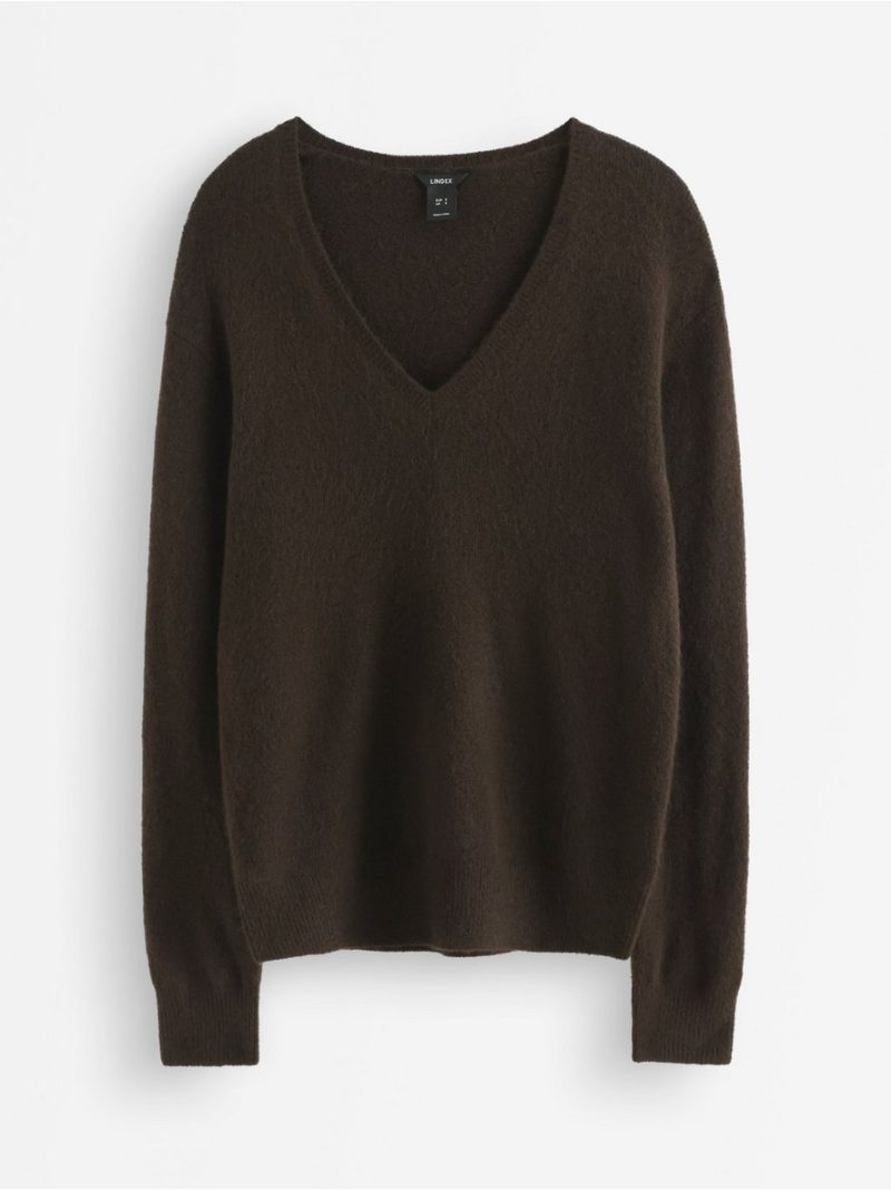 Fine-knit jumper with v-neck - 3013450-7024