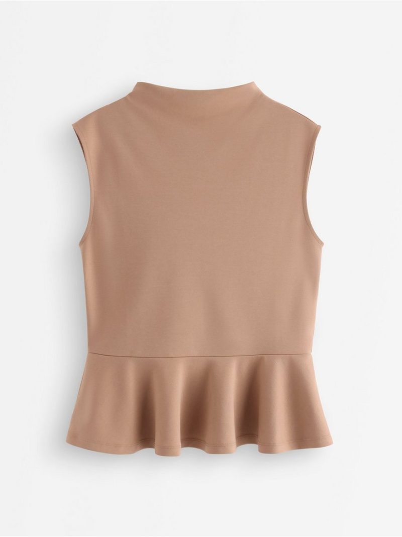 Sleeveless peplum top - 3013627-9843