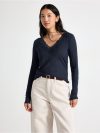 Ribbed top with lace - 3013705-7318