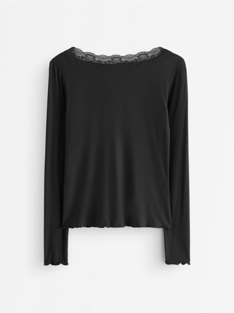 Ribbed top with lace - 3013705-80