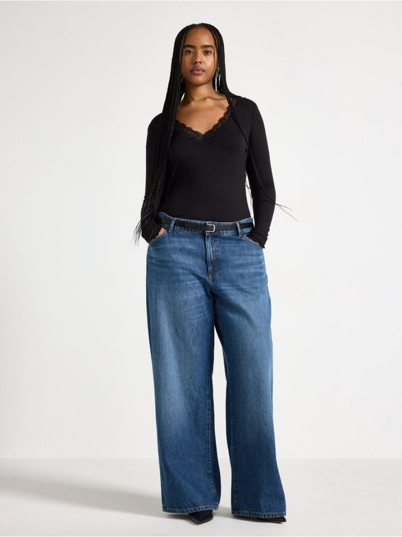 Ribbed top with lace - 3013705-80