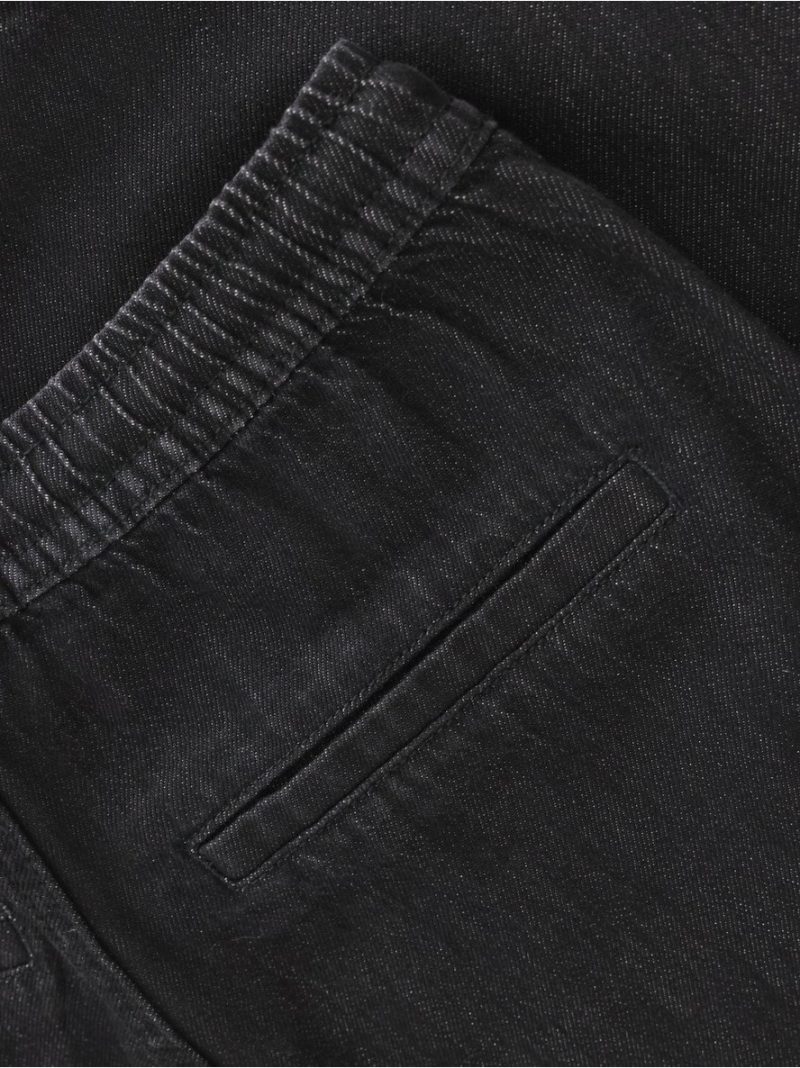 Wide denim trousers with elastic waist - 3014000-141