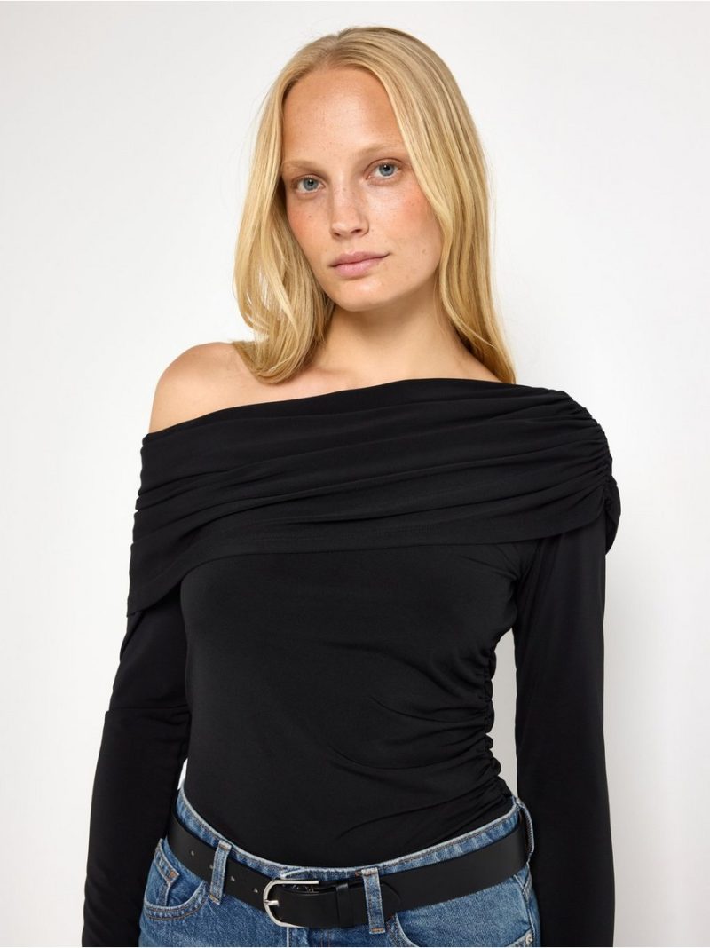 Long-sleeved top with cowl neck - 3014085-80