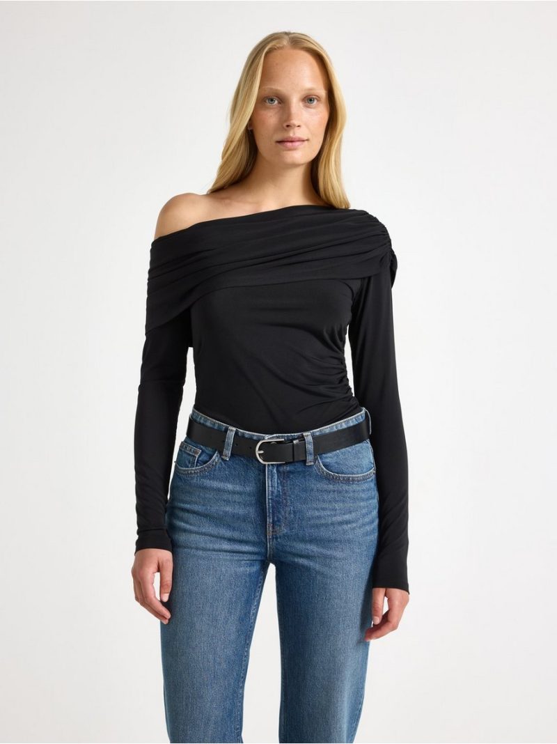 Long-sleeved top with cowl neck - 3014085-80