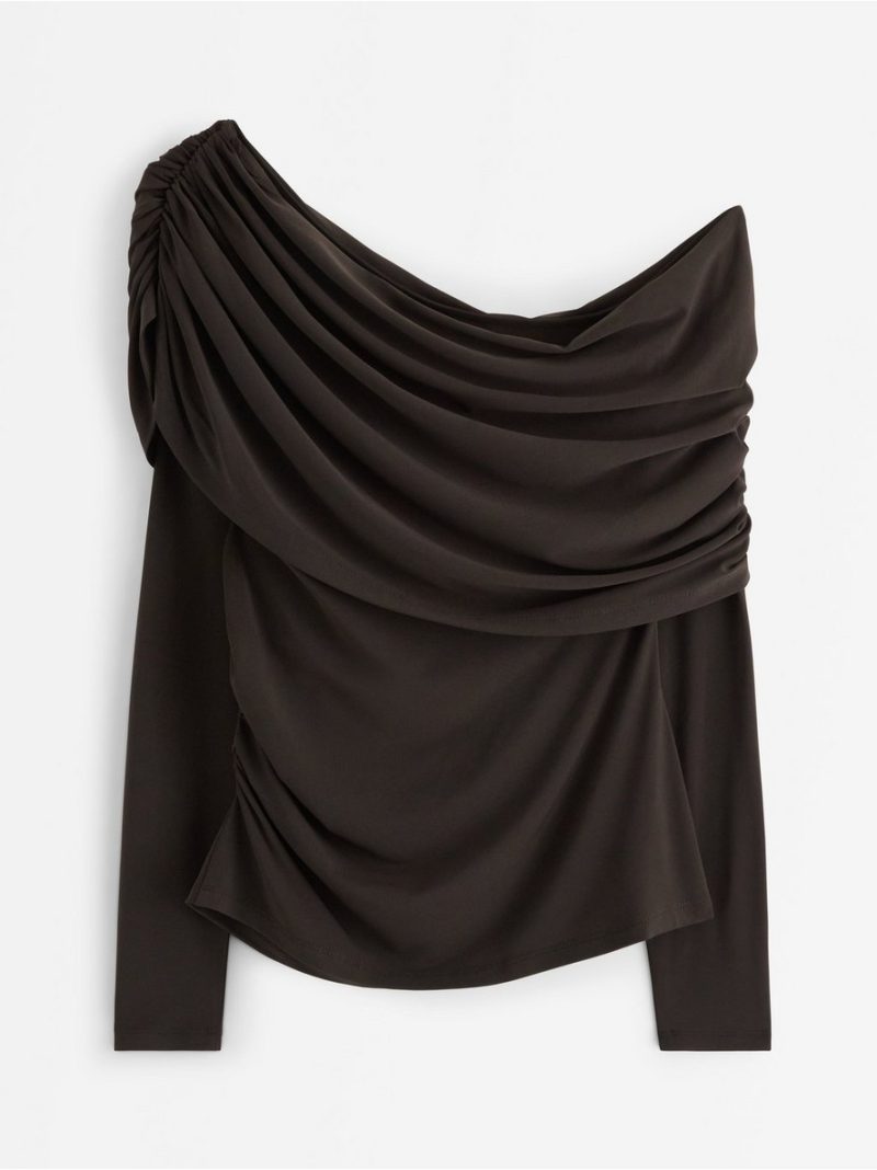 Long-sleeved top with cowl neck - 3014085-8117