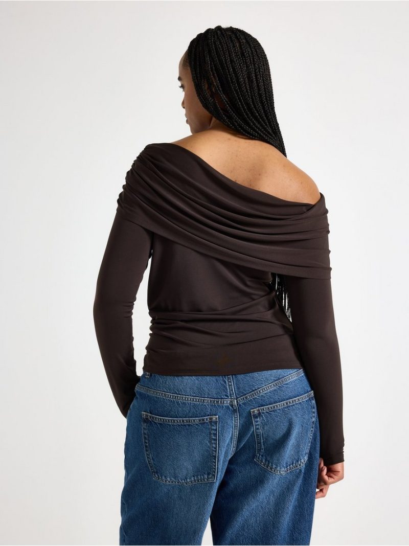 Long-sleeved top with cowl neck - 3014085-8117