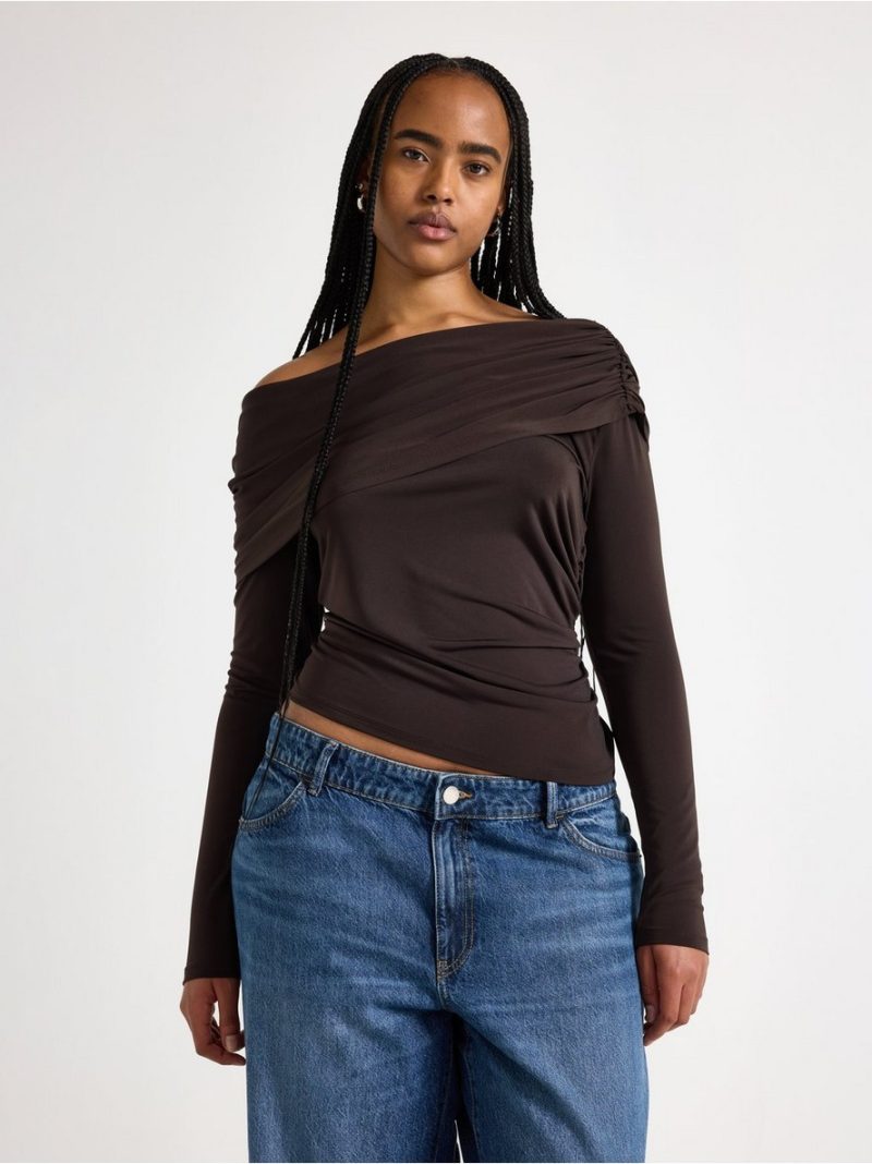 Long-sleeved top with cowl neck - 3014085-8117