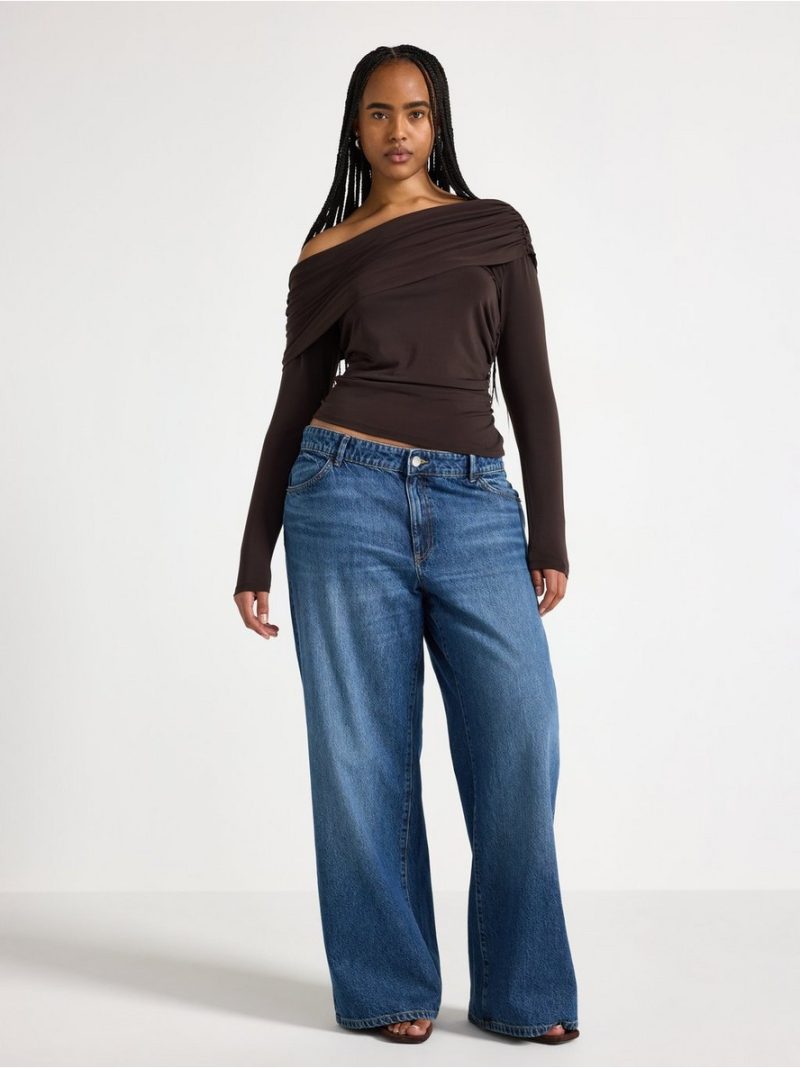 Long-sleeved top with cowl neck - 3014085-8117