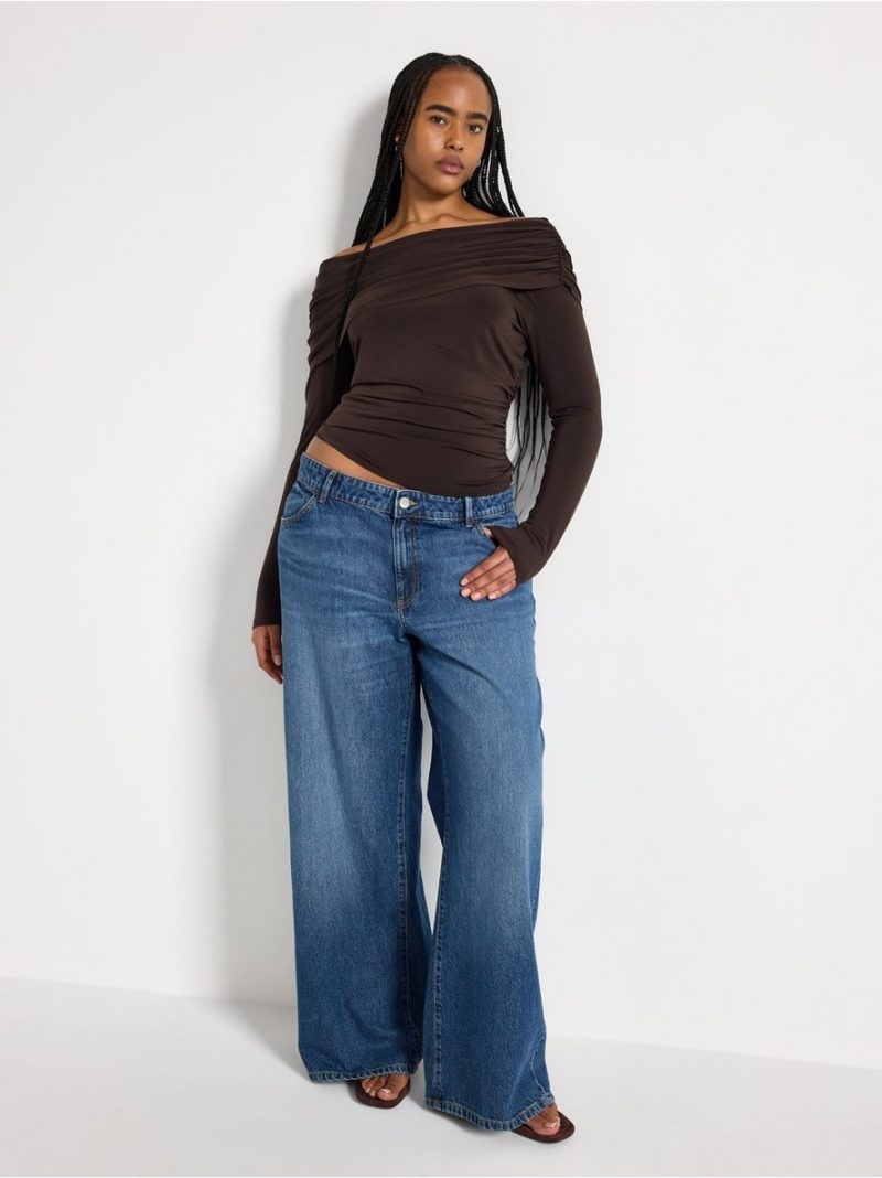 Long-sleeved top with cowl neck - 3014085-8117
