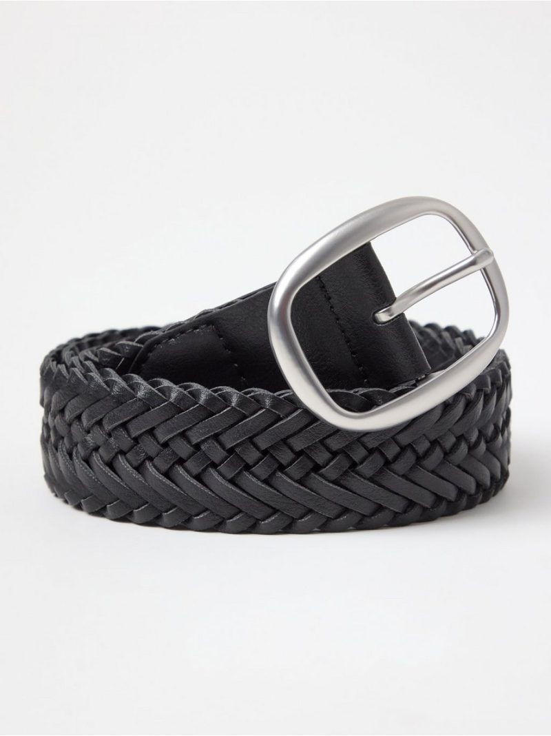 Braided belt in leather imitation - 3014210-80