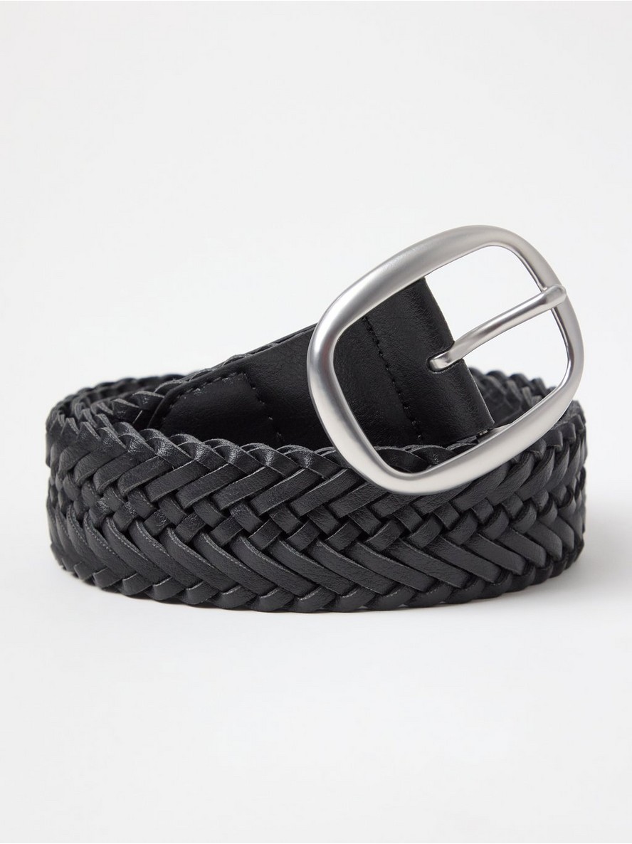 Braided belt in leather imitation - 3014210-80