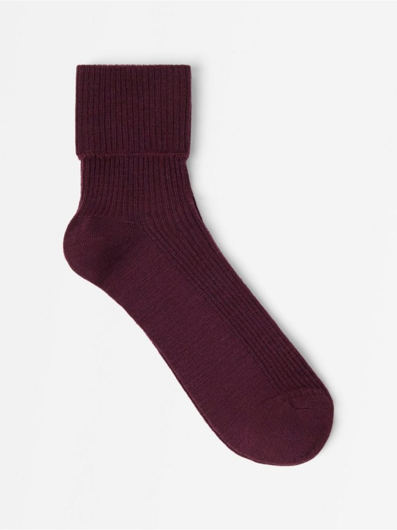 Ribbed merino wool socks - 8436103-1351