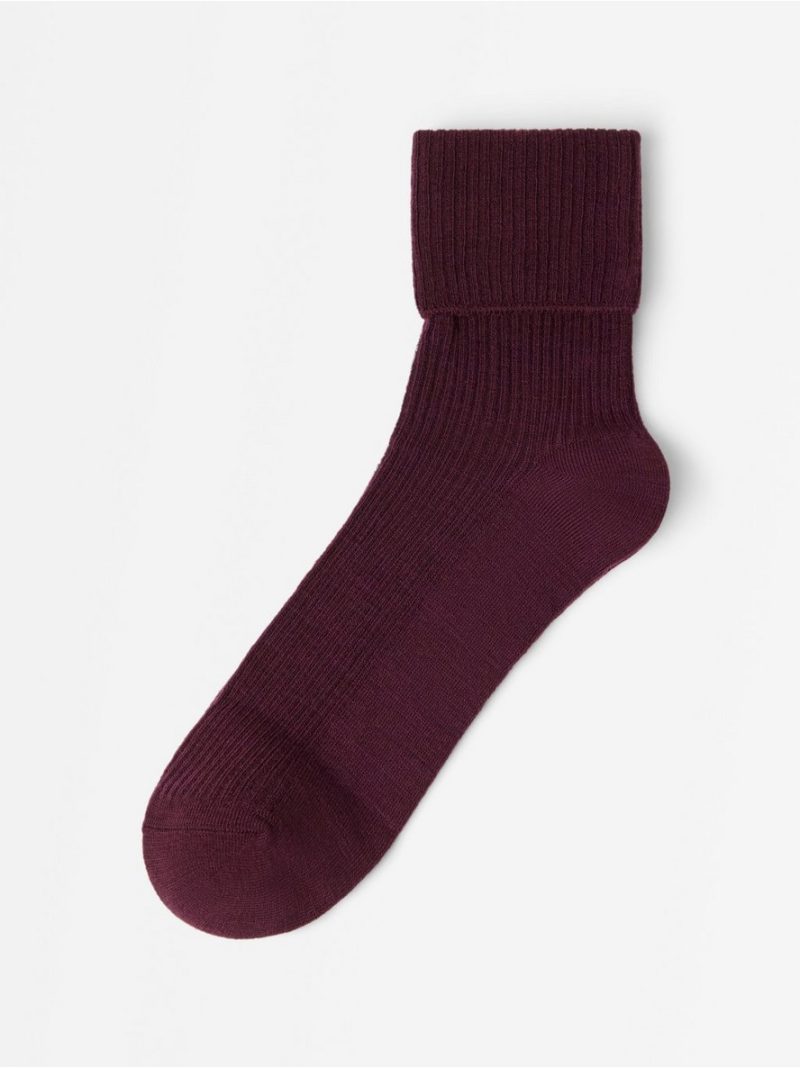 Ribbed merino wool socks - 8436103-1351
