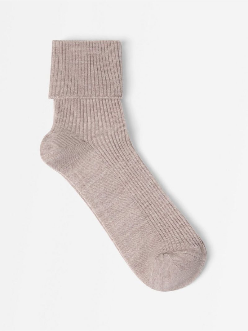 Ribbed merino wool socks - 8436103-4959