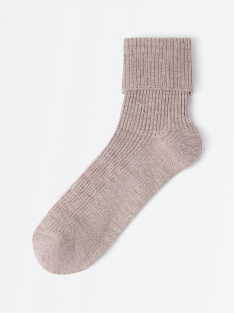 Ribbed merino wool socks - 8436103-4959