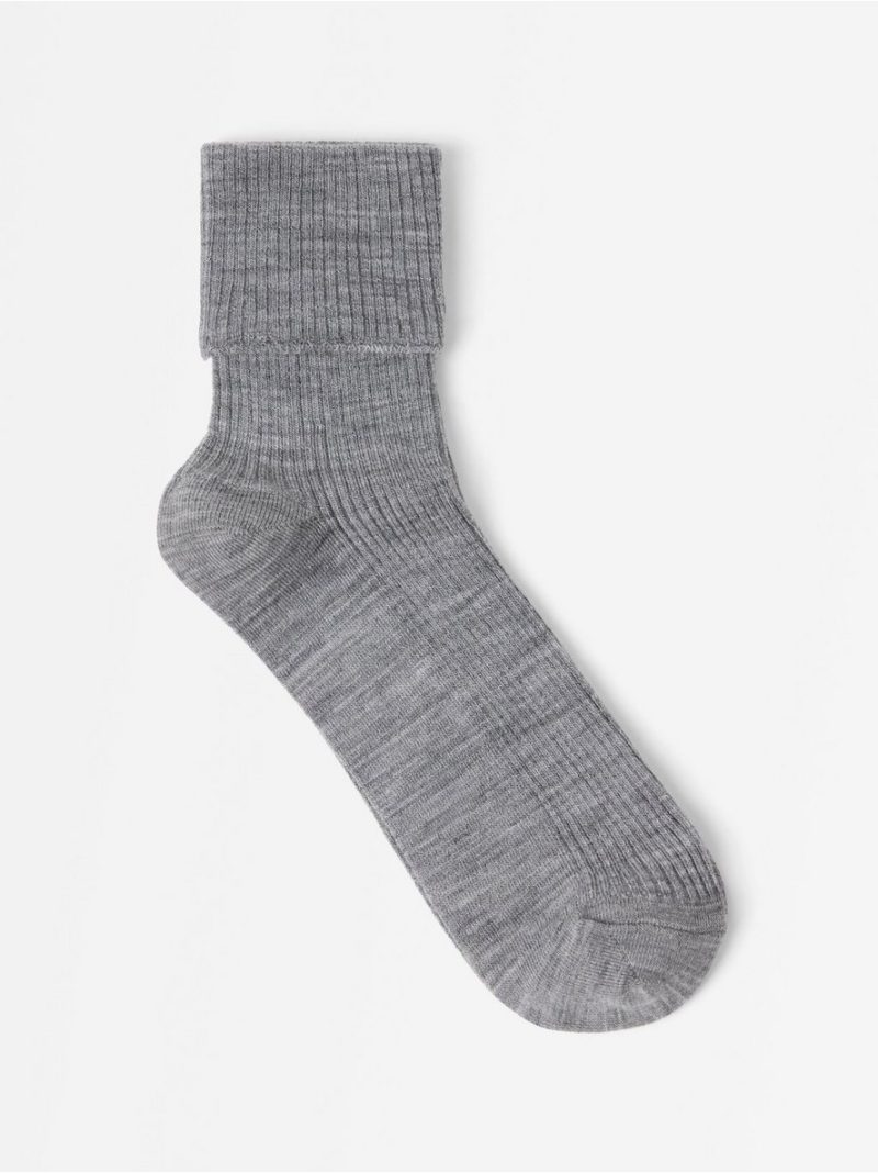 Ribbed merino wool socks - 8436103-6469