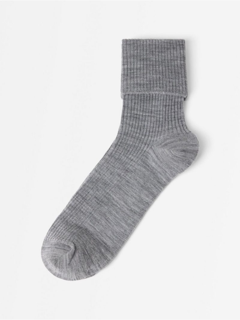 Ribbed merino wool socks - 8436103-6469