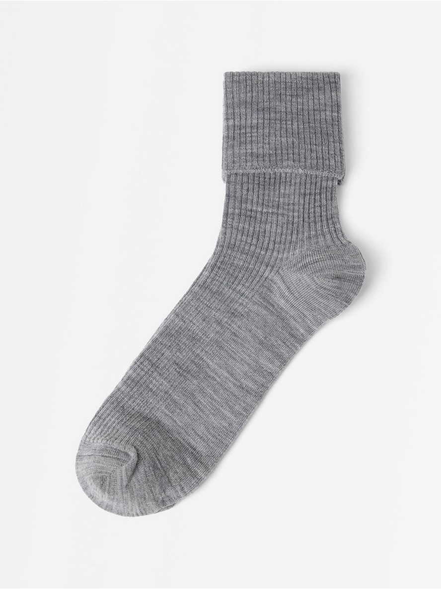 Ribbed merino wool socks - 8436103-6469