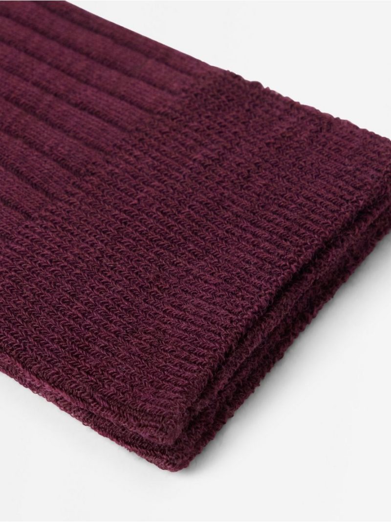 Ribbed knee-high socks in merino wool blend - 3002053-1351