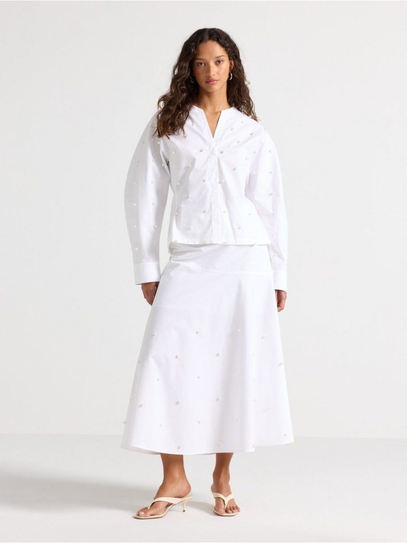 Midi skirt with pearls - 3011905-70