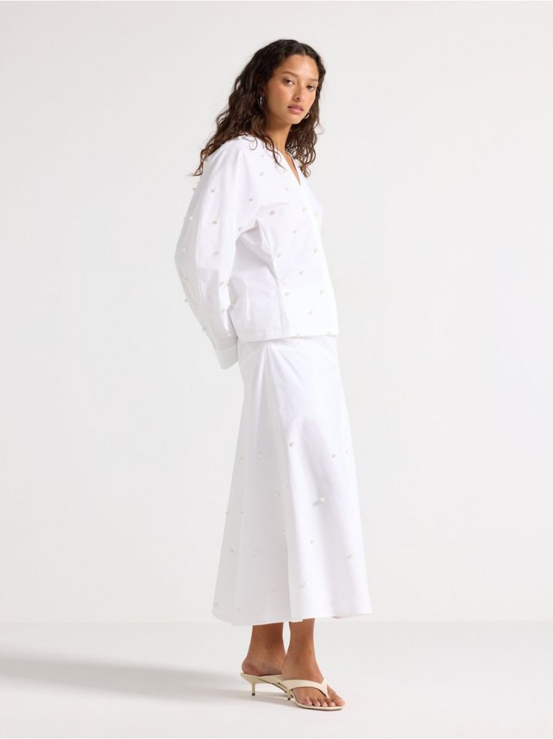 Midi skirt with pearls - 3011905-70