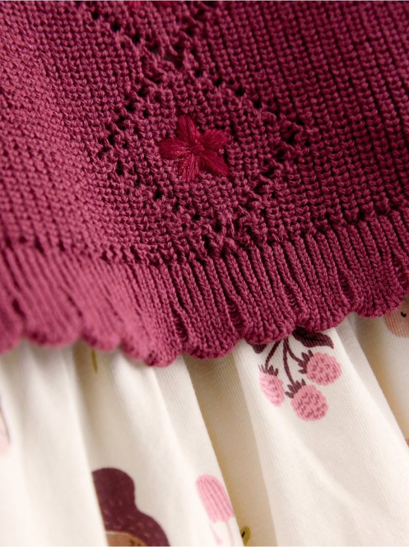 Set with jersey dress and knitted vest - 3012173-6809